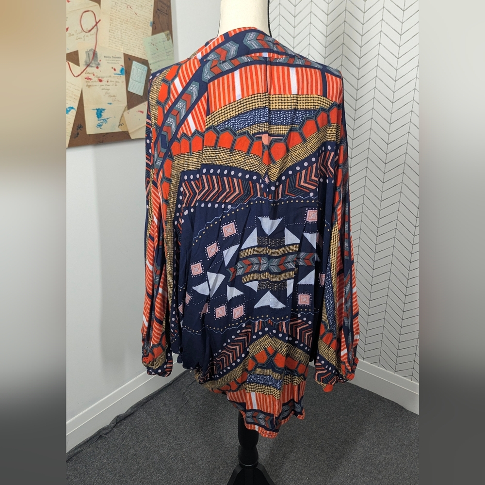 Anthro Akemi + Kin Women's OS Boho Whimsygoth Patchwork Cocoon‎ Kimono Wrap - Picture 2 of 11